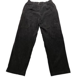 LL Bean Corduroy Pants Women Size 14 Medium Tall 31x31 Straight Leg Black 0 HD21